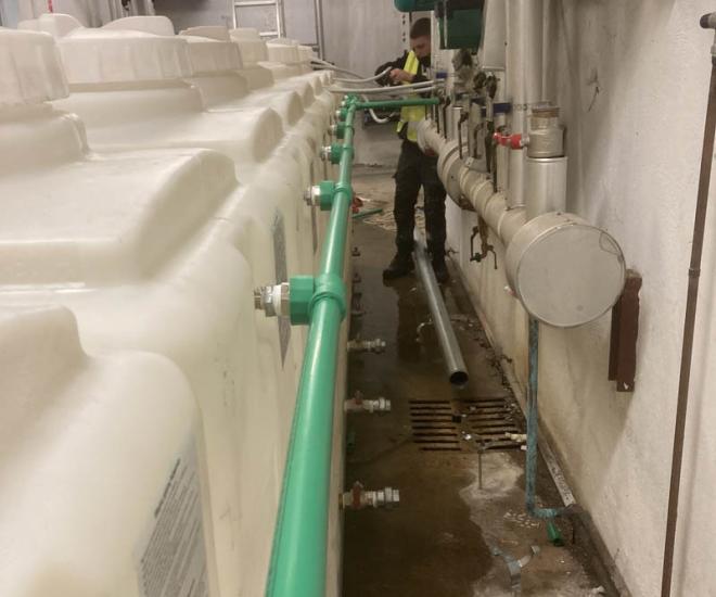 Εγκατάσταση δεξαμενής σε σύστημα ψύξης - Σκλαβενίτης Λιτή