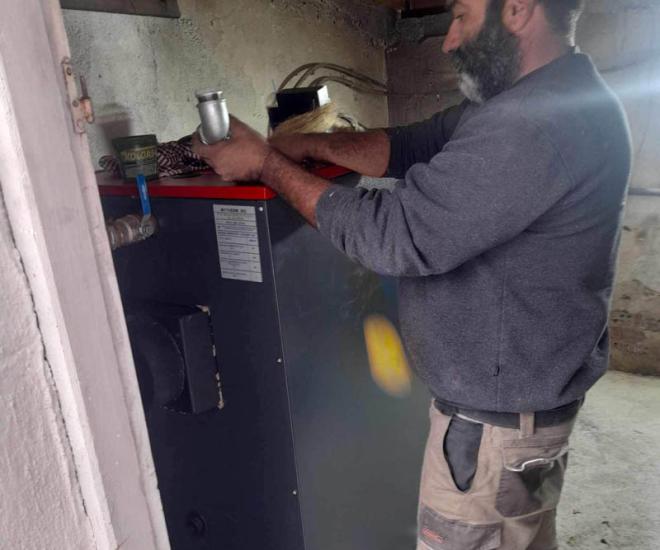 Εγκατάσταση ξυλολέβητα - Γιαννιτσά